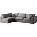  Manufacturer Color_Grey -- Plush 105" Grey Velvet Upholstered Standard Comfort 4 pc Modular Sectional IMAGE 2