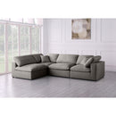  Manufacturer Color_Grey -- Plush 105" Grey Velvet Upholstered Standard Comfort 4 pc Modular Sectional IMAGE 3