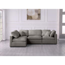  Manufacturer Color_Grey -- Plush 105" Grey Velvet Upholstered Standard Comfort 4 pc Modular Sectional IMAGE 5