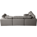  Manufacturer Color_Grey -- Plush 105" Grey Velvet Upholstered Standard Comfort 4 pc Modular Sectional IMAGE 6