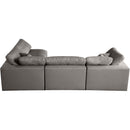  Manufacturer Color_Grey -- Plush 105" Grey Velvet Upholstered Standard Comfort 4 pc Modular Sectional IMAGE 7
