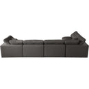  Manufacturer Color_Grey -- Plush 140" Grey Velvet Upholstered Standard Comfort 5 pc Modular Sectional IMAGE 7