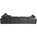  Manufacturer Color_Grey -- Plush 140" Grey Velvet Upholstered Standard Comfort 5 pc Modular Sectional IMAGE 8