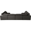  Manufacturer Color_Grey -- Plush 140" Grey Velvet Upholstered Standard Comfort 6 pc Modular Sectional IMAGE 4