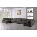  Manufacturer Color_Grey -- Plush 175" Grey Velvet Upholstered Standard Comfort 7 pc Modular Sectional IMAGE 2