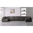  Manufacturer Color_Grey -- Plush 175" Grey Velvet Upholstered Standard Comfort 7 pc Modular Sectional IMAGE 3