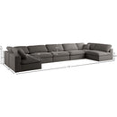 Meridian Plush Grey Velvet Standard Comfort Modular Sectional IMAGE 8