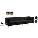 Meridian Alina Black Velvet Modular Sofa IMAGE 18
