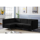  Manufacturer Color_Black -- Meridian Alina Fabric 4 pc Sectional IMAGE 6