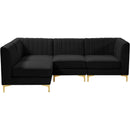  Manufacturer Color_Black -- Meridian Alina Fabric 4 pc Sectional IMAGE 8