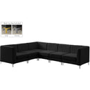  Manufacturer Color_Black -- Meridian Alina Fabric 6 pc Sectional IMAGE 4
