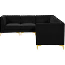  Manufacturer Color_Black -- Meridian Alina Fabric 6 pc Sectional IMAGE 8