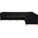  Manufacturer Color_Black -- Meridian Alina Fabric 6 pc Sectional IMAGE 9