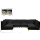  Manufacturer Color_Black -- Meridian Alina Fabric 6 pc Sectional IMAGE 14