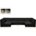  Manufacturer Color_Black -- Meridian Alina Fabric 6 pc Sectional IMAGE 1