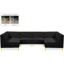  Manufacturer Color_Black -- Meridian Alina Fabric 6 pc Sectional IMAGE 1