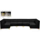  Manufacturer Color_Black -- Meridian Alina Fabric 7 pc Sectional IMAGE 1