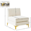  Manufacturer Color_Cream -- Alina Cream Velvet Upholstered Modular Armless Chair IMAGE 17