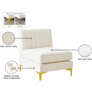  Manufacturer Color_Cream -- Alina Cream Velvet Upholstered Modular Armless Chair IMAGE 18