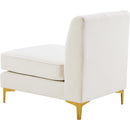  Manufacturer Color_Cream -- Alina Cream Velvet Upholstered Modular Armless Chair IMAGE 5