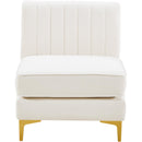  Manufacturer Color_Cream -- Alina Cream Velvet Upholstered Modular Armless Chair IMAGE 6