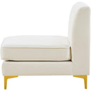  Manufacturer Color_Cream -- Alina Cream Velvet Upholstered Modular Armless Chair IMAGE 7