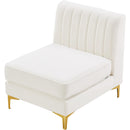  Manufacturer Color_Cream -- Alina Cream Velvet Upholstered Modular Armless Chair IMAGE 8