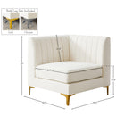  Manufacturer Color_Cream -- Alina Cream Velvet Upholstered Modular Corner Chair IMAGE 17