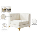 Manufacturer Color_Cream -- Alina Cream Velvet Upholstered Modular Corner Chair IMAGE 18