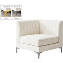  Manufacturer Color_Cream -- Alina Cream Velvet Upholstered Modular Corner Chair IMAGE 2