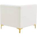  Manufacturer Color_Cream -- Alina Cream Velvet Upholstered Modular Corner Chair IMAGE 5