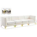  Manufacturer Color_Cream -- Alina 116.5" Cream Velvet Upholstered 4 pc Modular Sofa IMAGE 17
