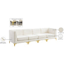  Manufacturer Color_Cream -- Alina 116.5" Cream Velvet Upholstered 4 pc Modular Sofa IMAGE 18