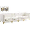  Manufacturer Color_Cream -- Alina 116.5" Cream Velvet Upholstered 4 pc Modular Sofa IMAGE 1
