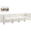  Manufacturer Color_Cream -- Alina 116.5" Cream Velvet Upholstered 4 pc Modular Sofa IMAGE 2