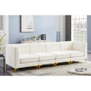  Manufacturer Color_Cream -- Alina 116.5" Cream Velvet Upholstered 4 pc Modular Sofa IMAGE 3