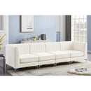  Manufacturer Color_Cream -- Alina 116.5" Cream Velvet Upholstered 4 pc Modular Sofa IMAGE 4