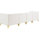  Manufacturer Color_Cream -- Alina 116.5" Cream Velvet Upholstered 4 pc Modular Sofa IMAGE 5