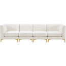  Manufacturer Color_Cream -- Alina 116.5" Cream Velvet Upholstered 4 pc Modular Sofa IMAGE 6