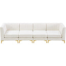  Manufacturer Color_Cream -- Alina 116.5" Cream Velvet Upholstered 4 pc Modular Sofa IMAGE 7