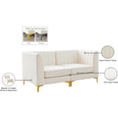  Manufacturer Color_Cream -- Alina 65" Cream Velvet Upholstered 2 pc Modular Loveseat IMAGE 18
