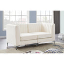  Manufacturer Color_Cream -- Alina 65" Cream Velvet Upholstered 2 pc Modular Loveseat IMAGE 4