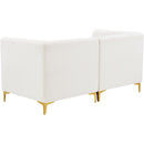  Manufacturer Color_Cream -- Alina 65" Cream Velvet Upholstered 2 pc Modular Loveseat IMAGE 5
