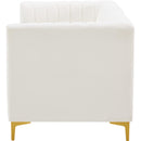  Manufacturer Color_Cream -- Alina 65" Cream Velvet Upholstered 2 pc Modular Loveseat IMAGE 8