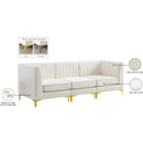  Manufacturer Color_Cream -- Alina 91" Cream Velvet Upholstered 3 pc Modular Sofa IMAGE 18