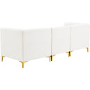  Manufacturer Color_Cream -- Alina 91" Cream Velvet Upholstered 3 pc Modular Sofa IMAGE 5