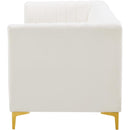 Manufacturer Color_Cream -- Alina 91" Cream Velvet Upholstered 3 pc Modular Sofa IMAGE 8