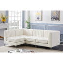  Manufacturer Color_Cream -- Alina 91" Cream Velvet Upholstered 4 pc Modular Sectional IMAGE 6