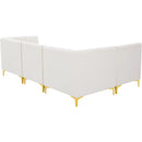  Manufacturer Color_Cream -- Alina 91" Cream Velvet Upholstered 4 pc Modular Sectional IMAGE 7