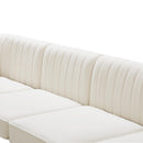  Manufacturer Color_Cream -- Alina 84.5" Cream Velvet Upholstered 5 pc Modular Sectional IMAGE 11